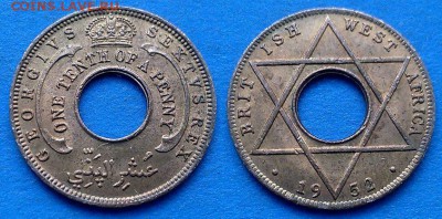 10 пенни 1952 года до 14.06 - Британская Западная Африка 1.10 пенни 1952