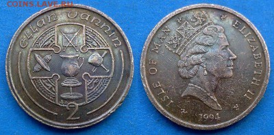 Остров Мэн - 2 пенса 1994 года до 14.06 - Остров Мэн 2 пенса 1994