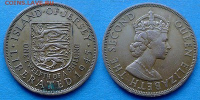 12 шиллинга 1945 года до 14.06 - Джерси 1.12 шиллинга 1945