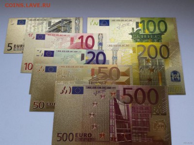 Набор золотых сувенирных евро. С 1 РУБ. до  13 июня 22.00МСК - 5017904808_2