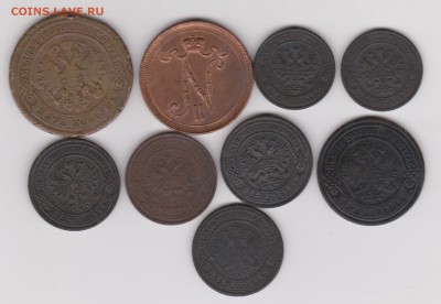 1-5 копеек 1870-1916, 9 монет до 16.06.2019 г. 22-00 - Медь а