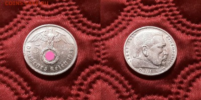 Германия. 5 рейхсмарок 1938 г. F. Гинденбург. До 13.06.19. - 20190609_213934