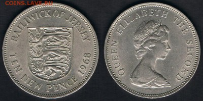 Джерси 10 новых пенсов 1968 до 12.06.19 в 22:00 МСК - Jersey_KM#33_1968_10062019