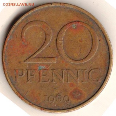 ГДР 20 пфеннигов 1969 г.  до 24.00 17.06.19 г. - 022