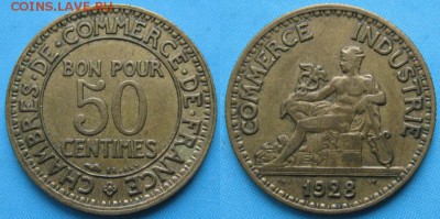 38.Монеты Франции 1918-1941г. - 38.26. -Франция 50 сантим 1928    3068