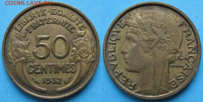 38.Монеты Франции 1918-1941г. - 38.27. -Франция 50 сантим 1932    3069