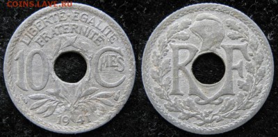38.Монеты Франции 1918-1941г. - 38.40. -Франция 10 сантим 1941    1214