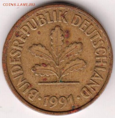 Германия 5 пфеннигов 1991 г. F  до 24.00 18.06.19 г. - 006