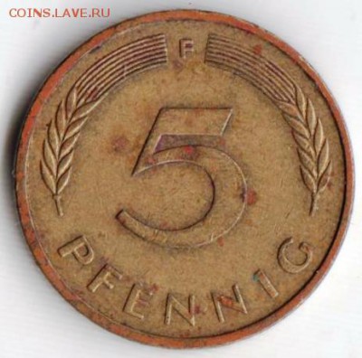 Германия 5 пфеннигов 1991 г. F  до 24.00 18.06.19 г. - 025
