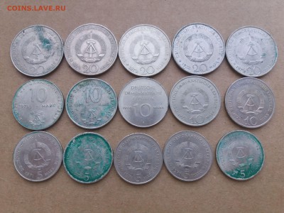 ГДР 5,10,20 марок юбилейные 15 шт оптовый лот до 18.06 - 20190612_154925