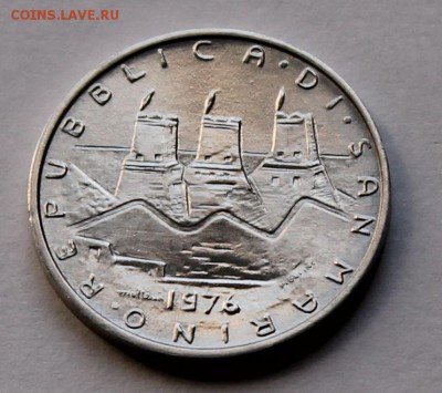 Сан Марино 5 лир 1976, тираж - 195 000 - UNC - 8