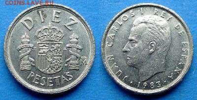 Испания - 10 песет 1983 года до 20.06 - Испания 10 песет 1983