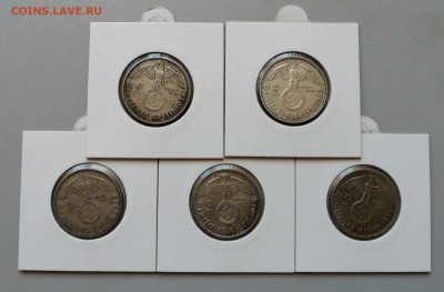 2 марки 1938 5 монет разные дворы до 18.06 до 22-00 - 38-2