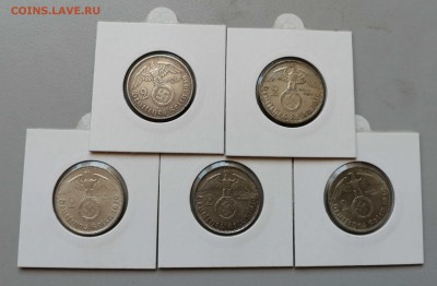 2 марки 1939 5 монет разные дворы до 18.06 до 22-00 - 39-2