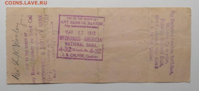 Чек банка на 6 долларов США 1911 г.до 21.06. в 22.00 м - IMG_20190615_113635