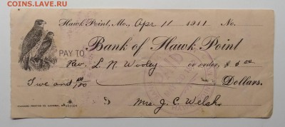 Чек банка на 6 долларов США 1911 г.до 21.06. в 22.00 м - IMG_20190615_113655