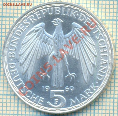 Германия, 5марок,1969,серебро,до07.07.2011г.22.00 по Москве - Германия 1969 5м