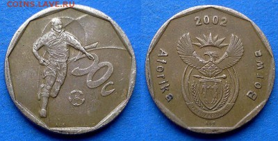 ЮАР - 50 центов 2002 года (Футбол) до 22.06 - ЮАР 50 центов 2002 футбол