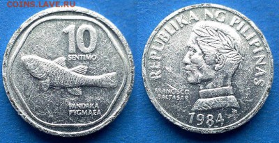 Филиппины - 10 сентимо 1984 года (Рыба) до 22.06 - Филиппины 10 сентимо 1984