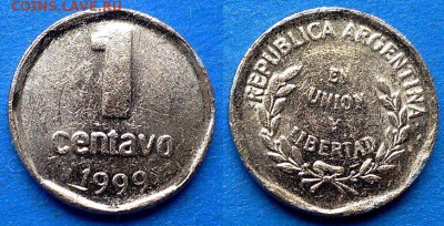Аргентина - 1 сентаво 1999 года до 22.06 - Аргентина 1 сентаво 1999