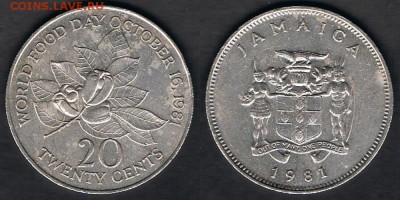 Ямайка 20 центов 1981 "ФАО" до 22.06.19 в 22:00 - Jamaica_KM#120_1981_16062019