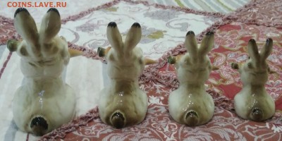 Статуэтки. Зайцы с морковкой. ЛФЗ. 4 шт. - IMG_20190616_155308