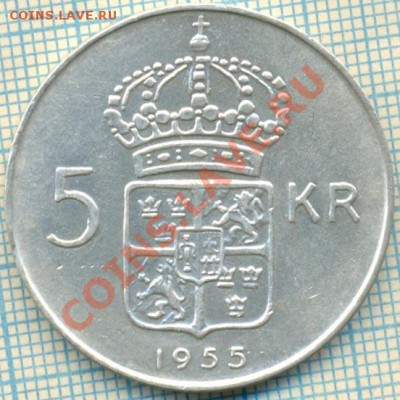 Швеция, 5крон, 1955,серебро,до 07.07.2011г. 22.00 по Москве - Швеция 5кр1955
