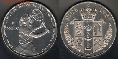 Ниуэ 5$ 1987 "Штеффи Граф" до 23.06.19 в 22:00 МСК - Niue_KM#5_16062019