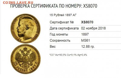 15 рублей 1897 года до 18.06 22:00 мск - XS8070
