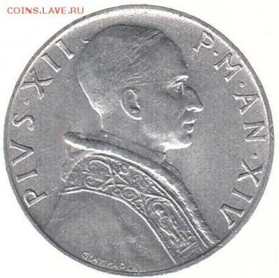 Ватикан 5 лир 1952 до 22.06 в 22.00 - 83-2