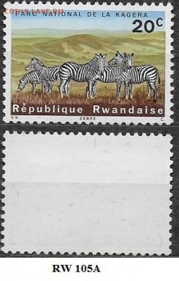 Руанда 1965. Фикс. RW  105А. Зебры - Руанда 1965. Зебры