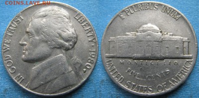 США 5 центов 1980 P до 24-06-19 в 22:00 - США 5 центов 1980 P   170-к57-10499