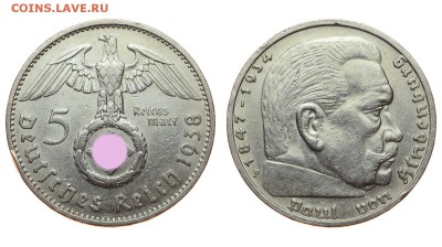 Германия. 5 рейхсмарок 1938 г. F. Гинденбург. До 22.06.19. - DSH_0529.JPG