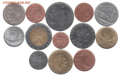 монеты Италии 13 шт. до 22.06 в 22.00 - 179-1