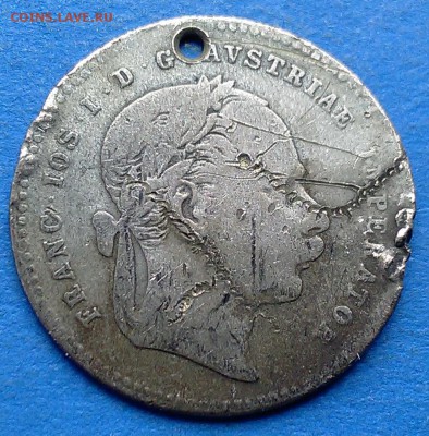 Австрия 20 крейцеров 1868 года ("убитая") на оценку - люкс 6 087