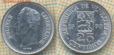 Венесуэла 25 сентимо 1990 г., до 25.06.2019 г. 22.00 по Моск - Венесуэла 25 сентимо 1990  6169