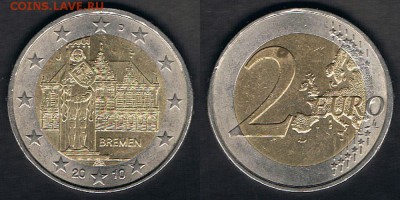 Германия 2 евро 2010 (J) "Бремен" до 25.06.19 в 22:00 МСК - Germany_KM#285_19062019