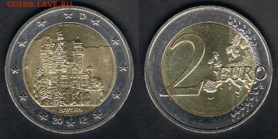 Германия 2 евро 2012 (A) "Бавария" до 25.06.19 в 22:00 МСК - Germany_KM#305_19062019