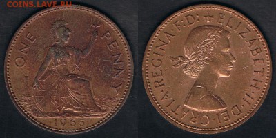 Великобритания 1 пенни 1965 до 25.06.19 22:00 МСК - UK_KM#897_1965_19062019