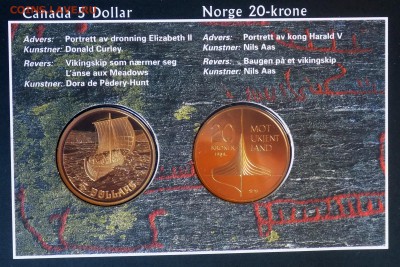 Канада 5 долларов и Норвегия 20 крон 1999. Корабль викингов - DSCN5303.JPG