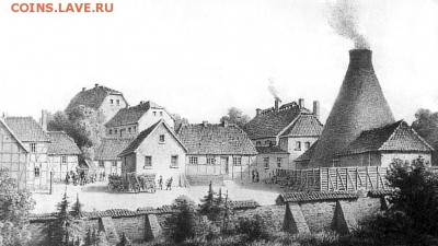 Частные выпуски нотгельдов Германии. Обзорная тема. - Стекловаренная печь, 1860г.