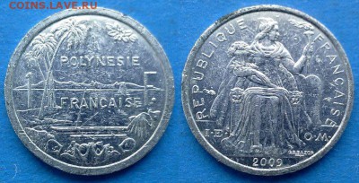 Французская Полинезия - 1 франк 2009 года до 26.06 - Французская Полинезия 1 франк 2009