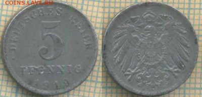 Германия 5 пф 1919 г., до 27.06.2019 г. 22.00 по Москве - Германия 5 пф 1919  6202