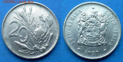 ЮАР - 20 центов 1977 года до 26.06 - ЮАР 20 центов 1977