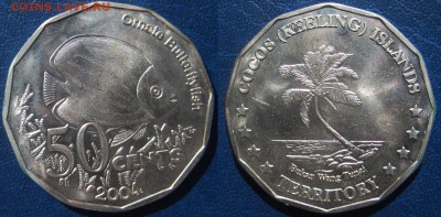 КОКОСОВЫЕ острова 50 центов 2004 г До 24.06 В 22-00 МСК - 50 кокос