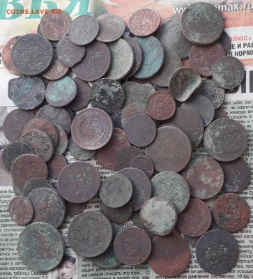 Лот меди РИ 90 монет на опыты до 25-06-2019 до 22-00 Моск - Медь