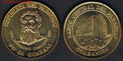 Парагвай 500 гуарани 1998 "Бернардино Кабальеро" до 27.06.19 - Paraguay_KM#195_1998_21062019