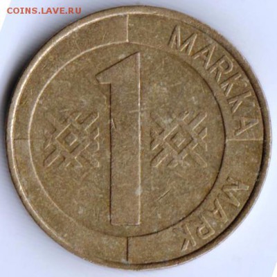 Финляндия 1 марка 1993 г. до 24.00 29.06.19 г. - 050