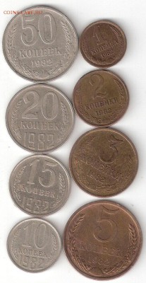Годовые наборы погодовки СССР 9 наборов 50коп- 1коп ФИКС - 1982-8шт Р соин
