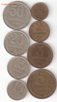 Годовые наборы погодовки СССР 9 наборов 50коп- 1коп ФИКС - 1984-8шт Р соин